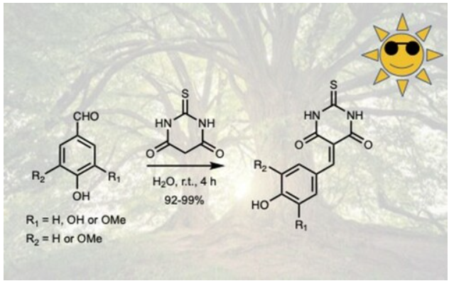 Sustainable synthesis, in silico evaluation of potential toxicity and environmental fate, antioxidant and UV-filtering/photostability activity of phenolic-based thiobarbituric derivatives